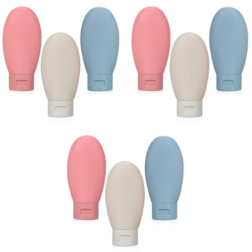 MAYCREATE® 3pcs Travel Bottles for Toiletries, 60ML Refill Toiletries Travel Bottle with Lid, Small Leak Proof Squeeze Bottle for Travelling for Gel, Shampoo, Lotion Dispenser 9 PCS MAYCREATE® 3pcs Travel Bottles for Toiletries, 60ML Refill Toiletries Travel Bottle with Lid, Small Leak Proof Squeeze Bottle for Travelling for Gel, Shampoo, Lotion Dispenser 9 PCS